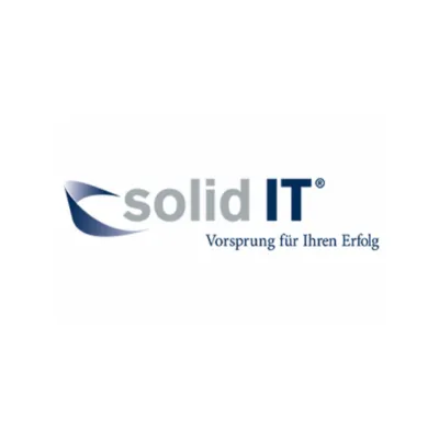 Logo von solid IT mit Slogan Vorsprung für Ihren Erfolg in blau und grau