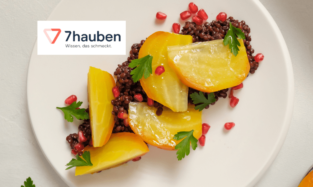 Goldrübe im Salzmantel mit Belugalinsen