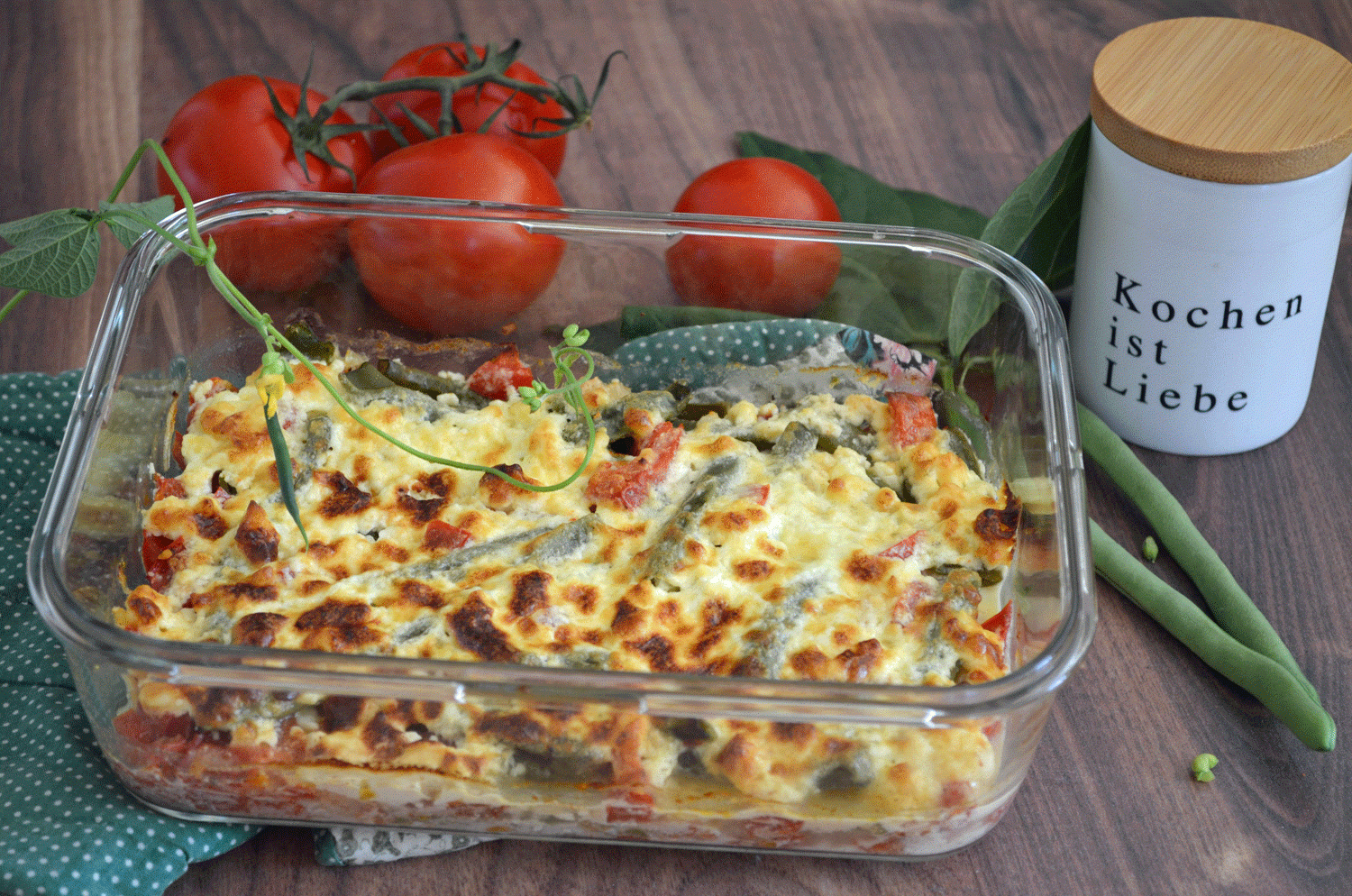 Bohnen-Tomaten-Feta-Auflauf