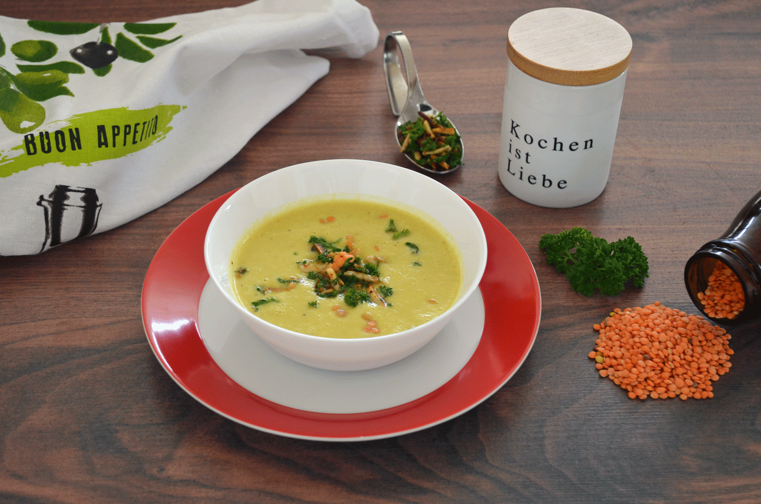 Kohlrabi-Linsen-Suppe herzhaft und sättigend