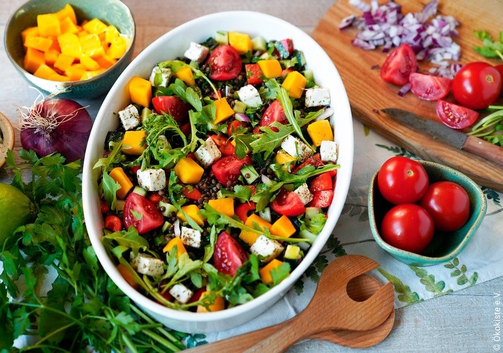 Bunter Linsensalat