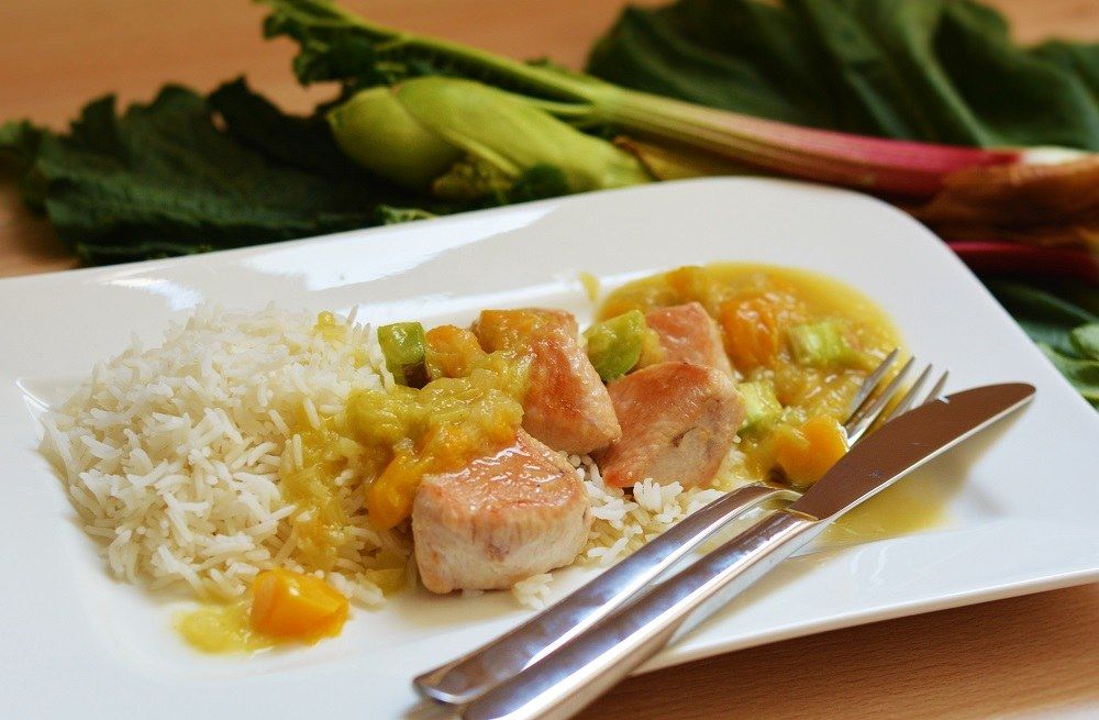 Putenbrust mit Rhabarber-Chutney