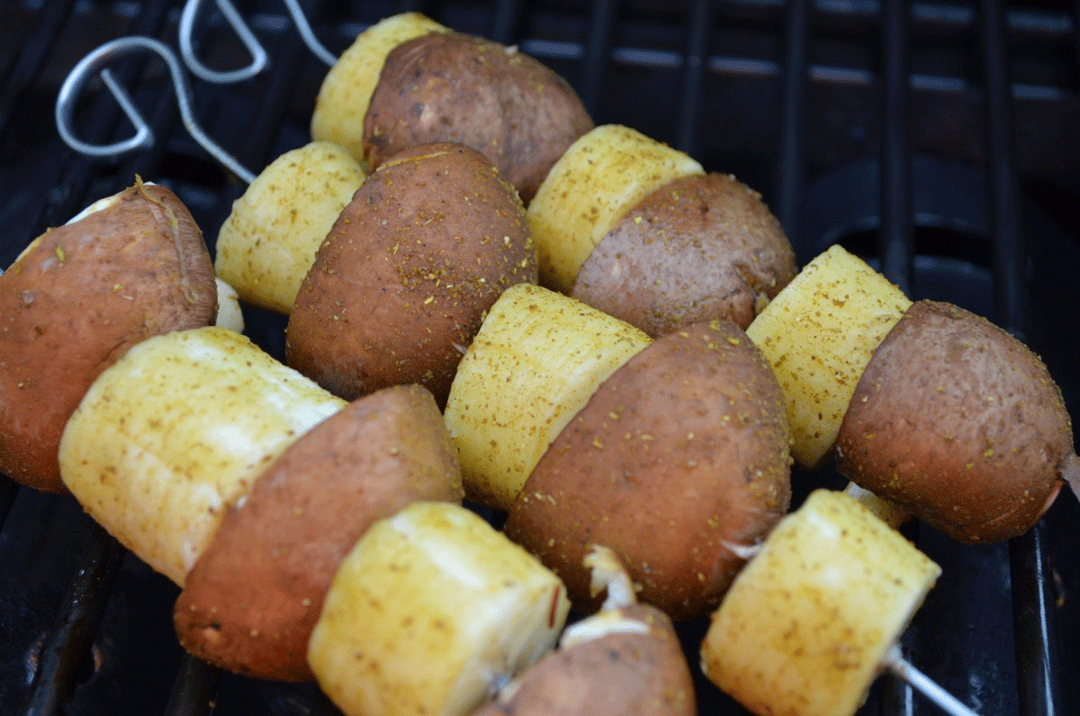 Champignonspieß mit Banane