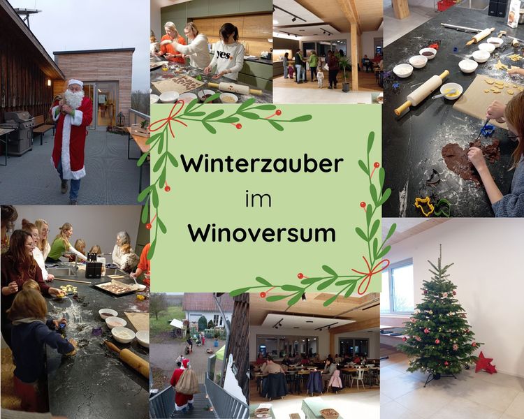 Weihnachtliche Winterveranstaltung mit Plätzchenbacken, Weihnachtsmann und geschmücktem Weihnachtsbaum im Winoversum
